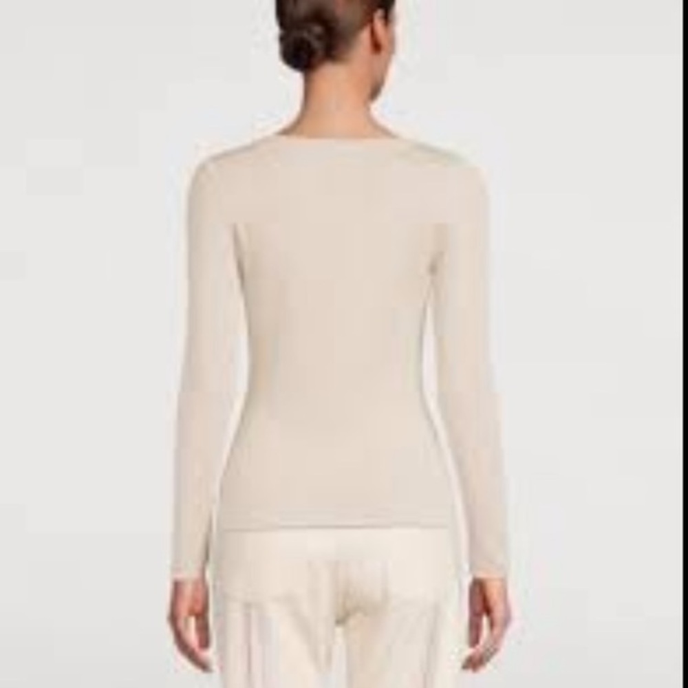 Free People | Front Quarter Inch Tie Up Front Long Sleeve Beige Top Size Medium
